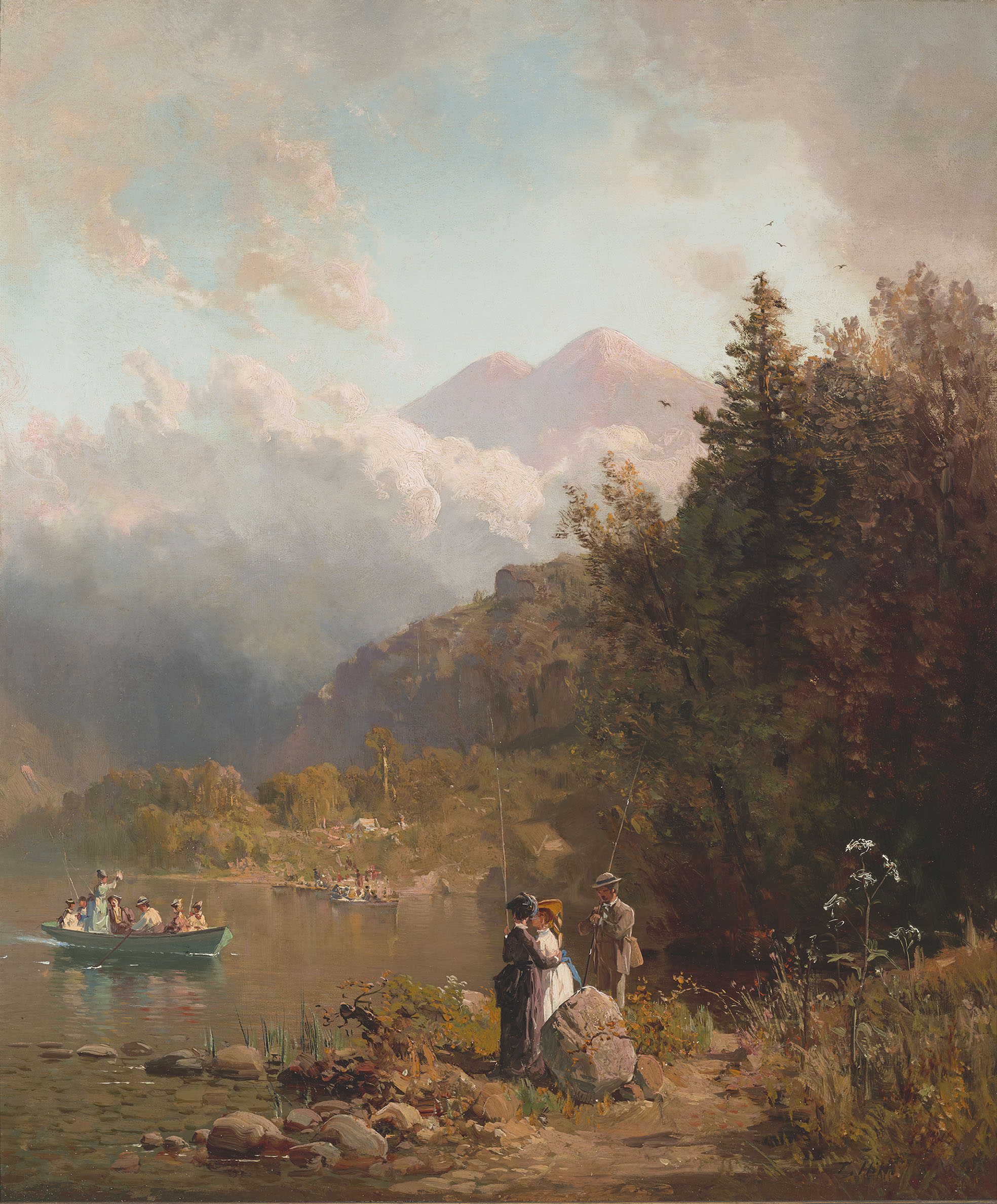 Fishing Party in the Mountains by Thomas Hill