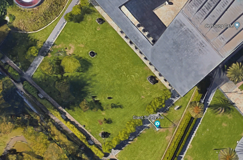 Aerial view of the de Young's Osher Sculpture Garden