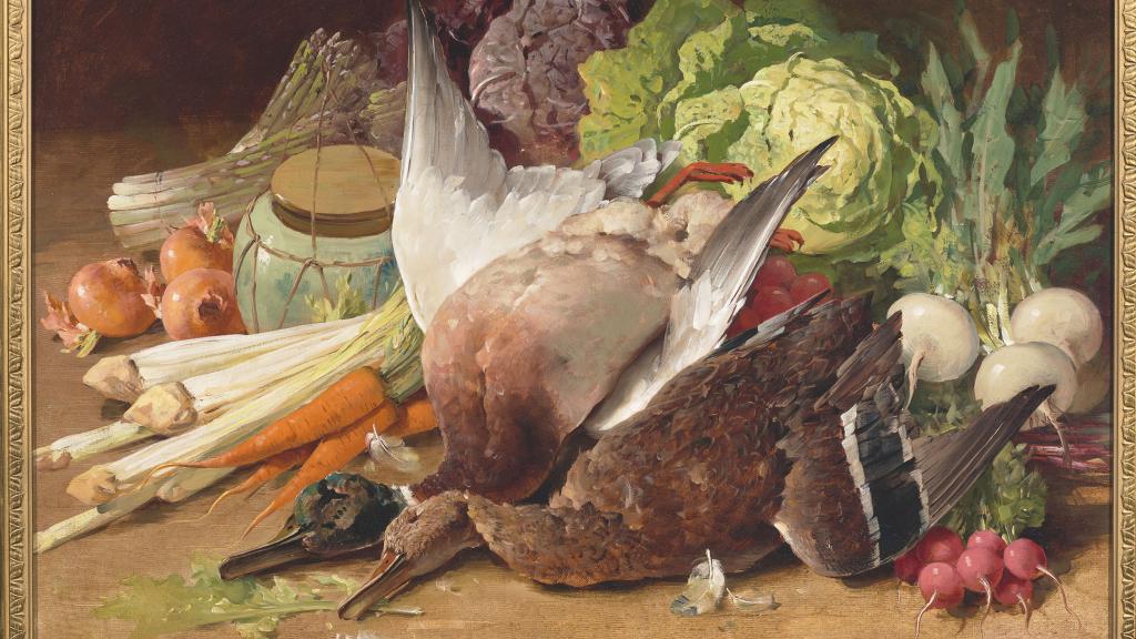 Still Life with Ducks and Vegetables by Thomas Hill