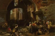 Roman Fish Market. Arch of Octavius by Albert Bierstadt