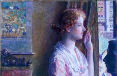 Easter Morning (Portrait at a New York Window) by Childe Hassam
