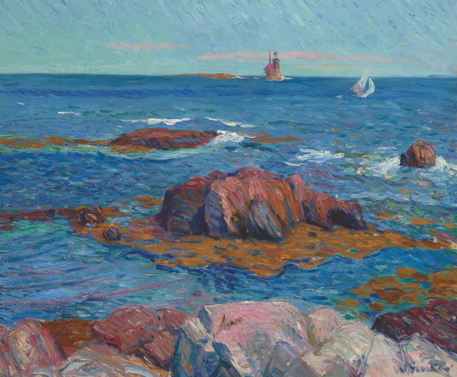 Rocks and Lighthouse by William James Glackens