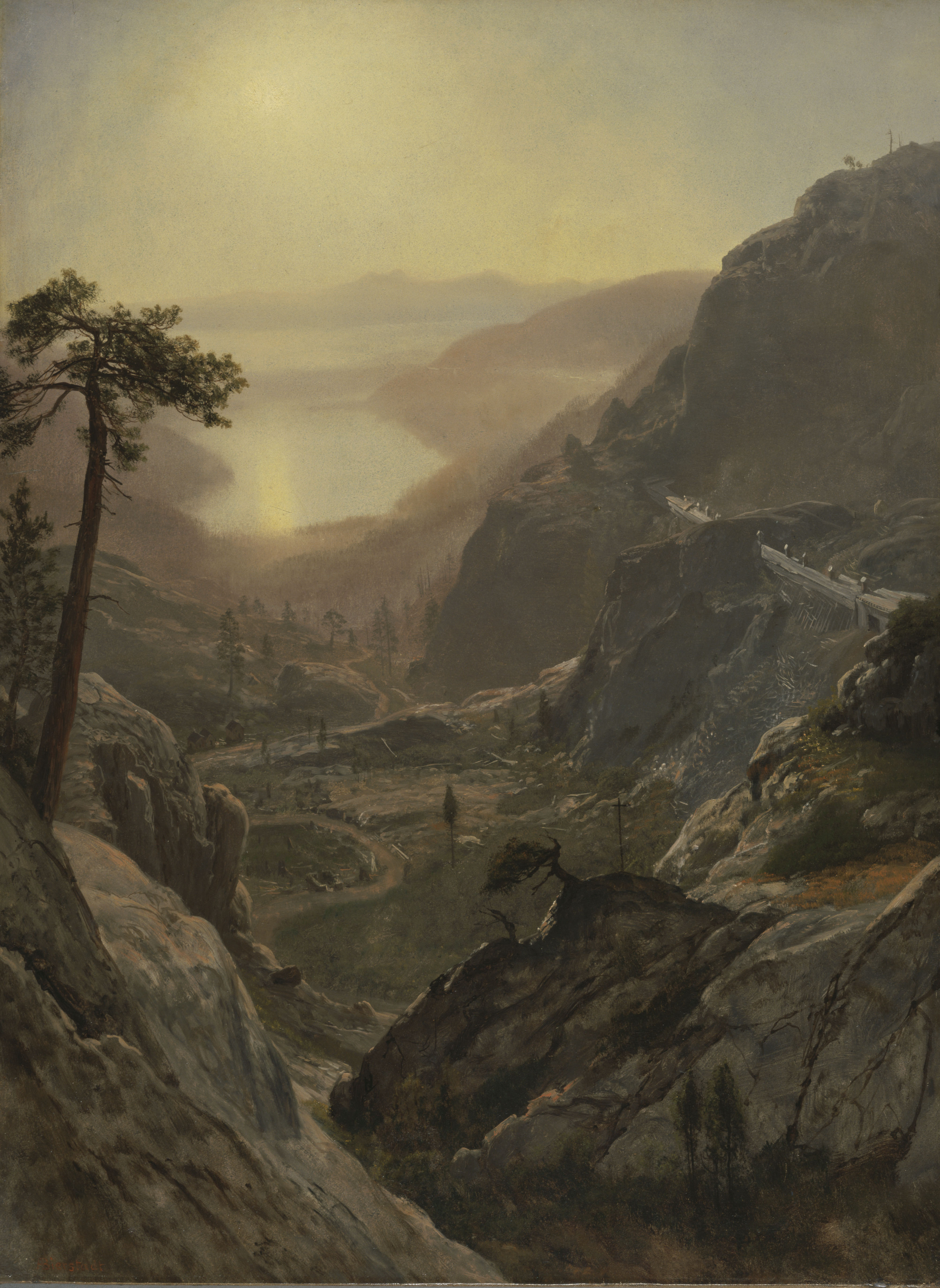 View of Donner Lake, California by Albert Bierstadt