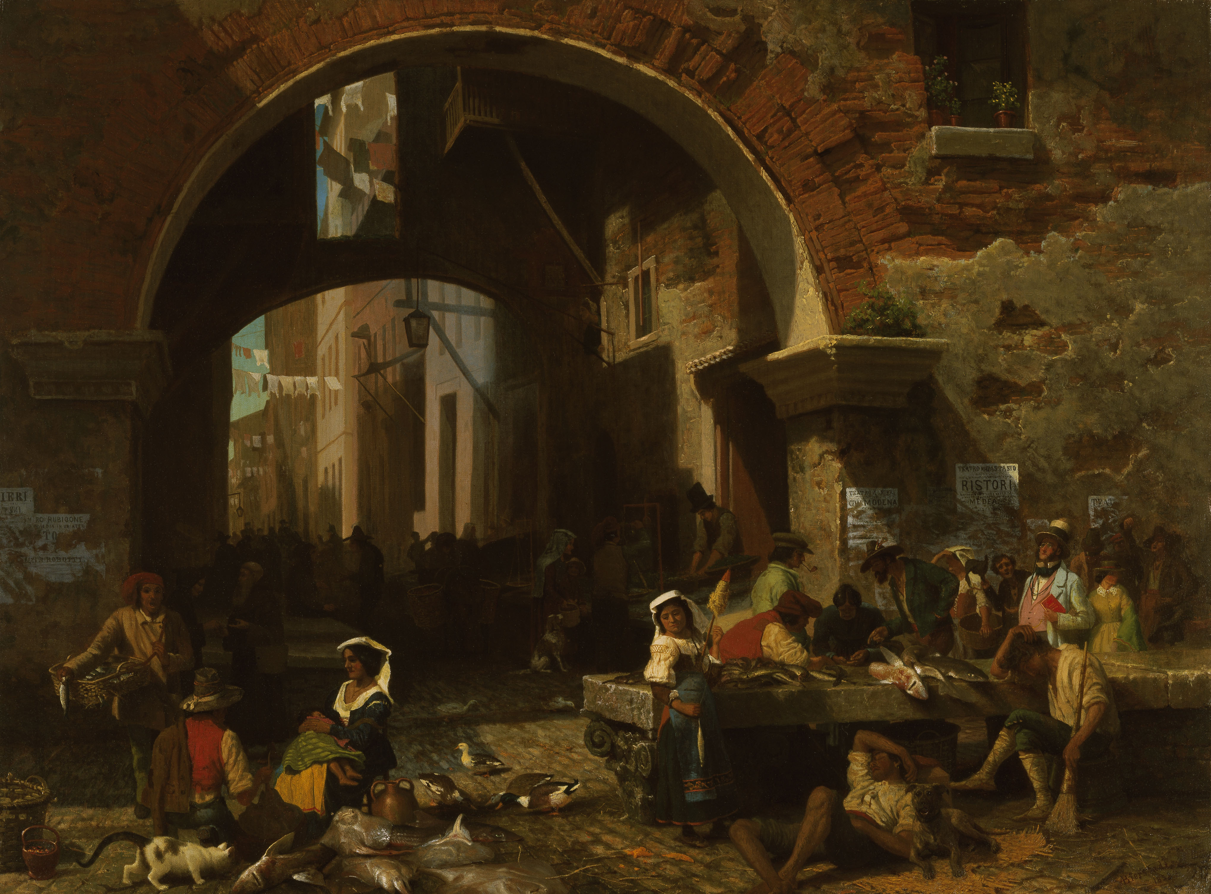Roman Fish Market. Arch of Octavius by Albert Bierstadt