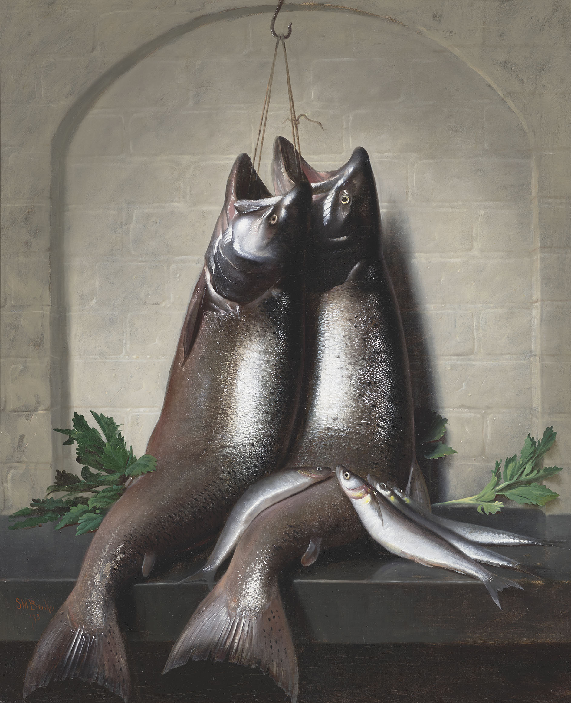 Salmon Trout and Smelt by Samuel Marsden Brookes