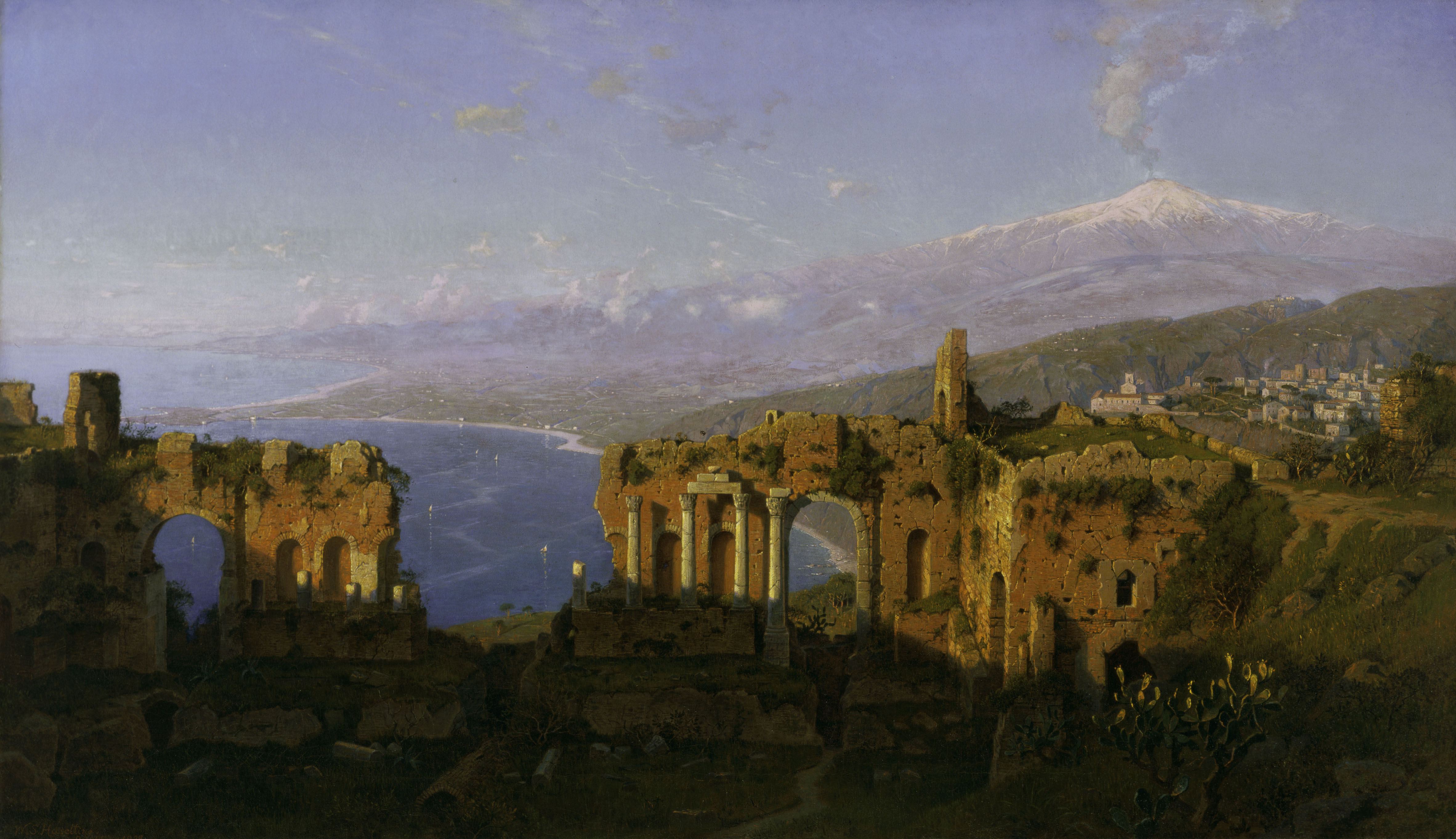 Ruins of the Roman Theatre at Taormine, Sicily by William Stanley Haseltine