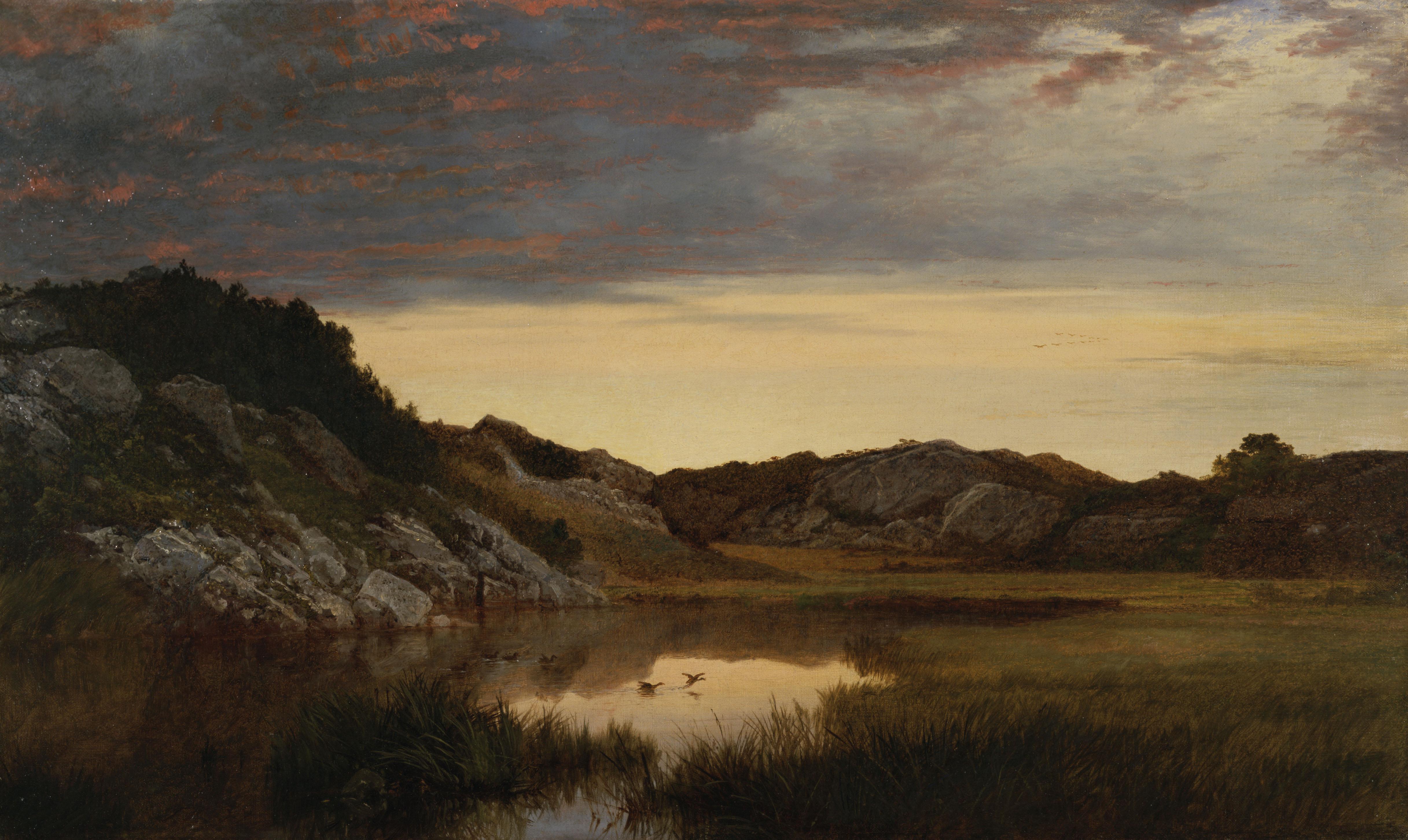 Sunrise among the Rocks of Paradise, Newport by John Frederick Kensett
