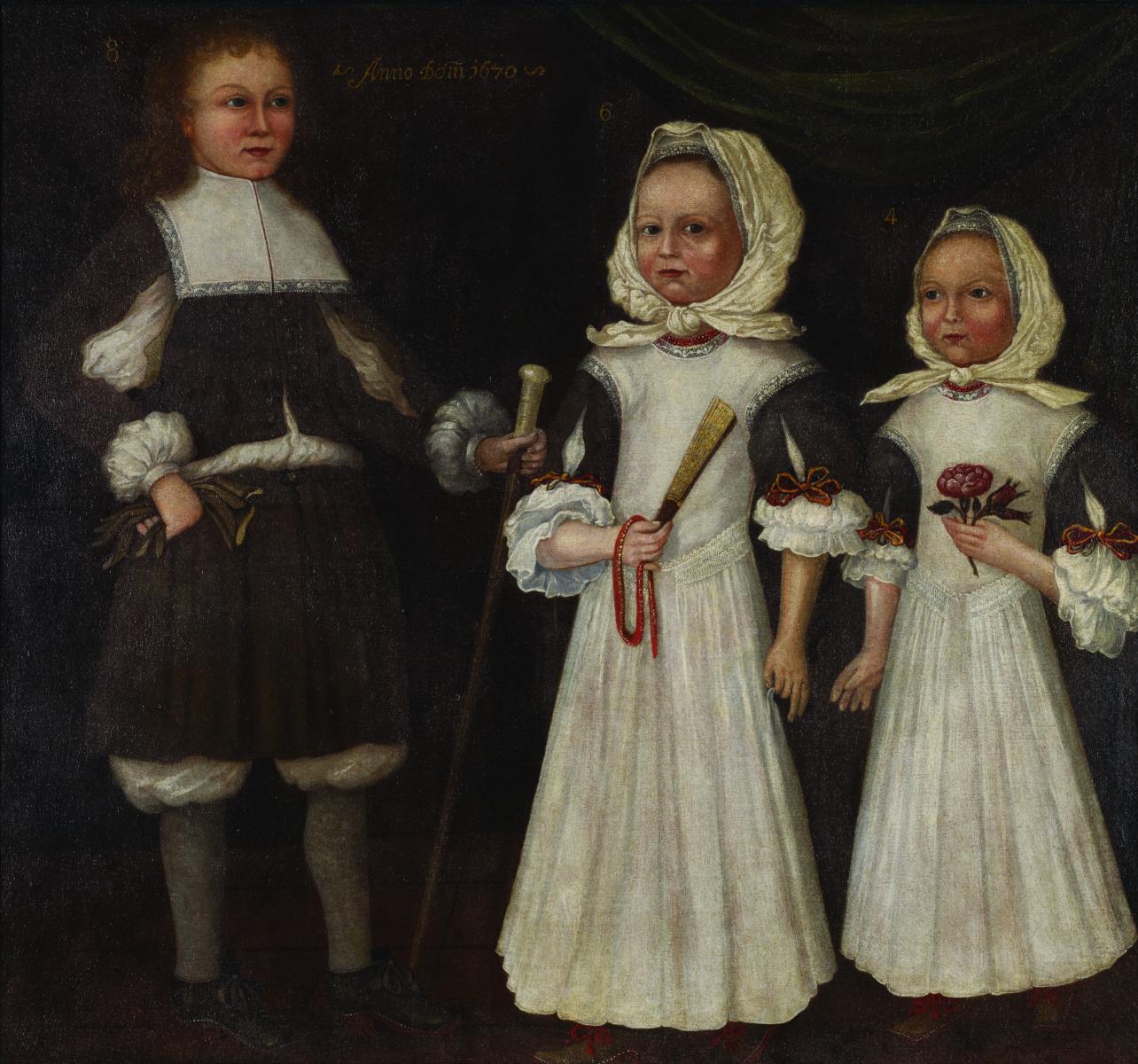The Freake-Gibbs Painter, David, Joanna, and Abigail Mason, 1670