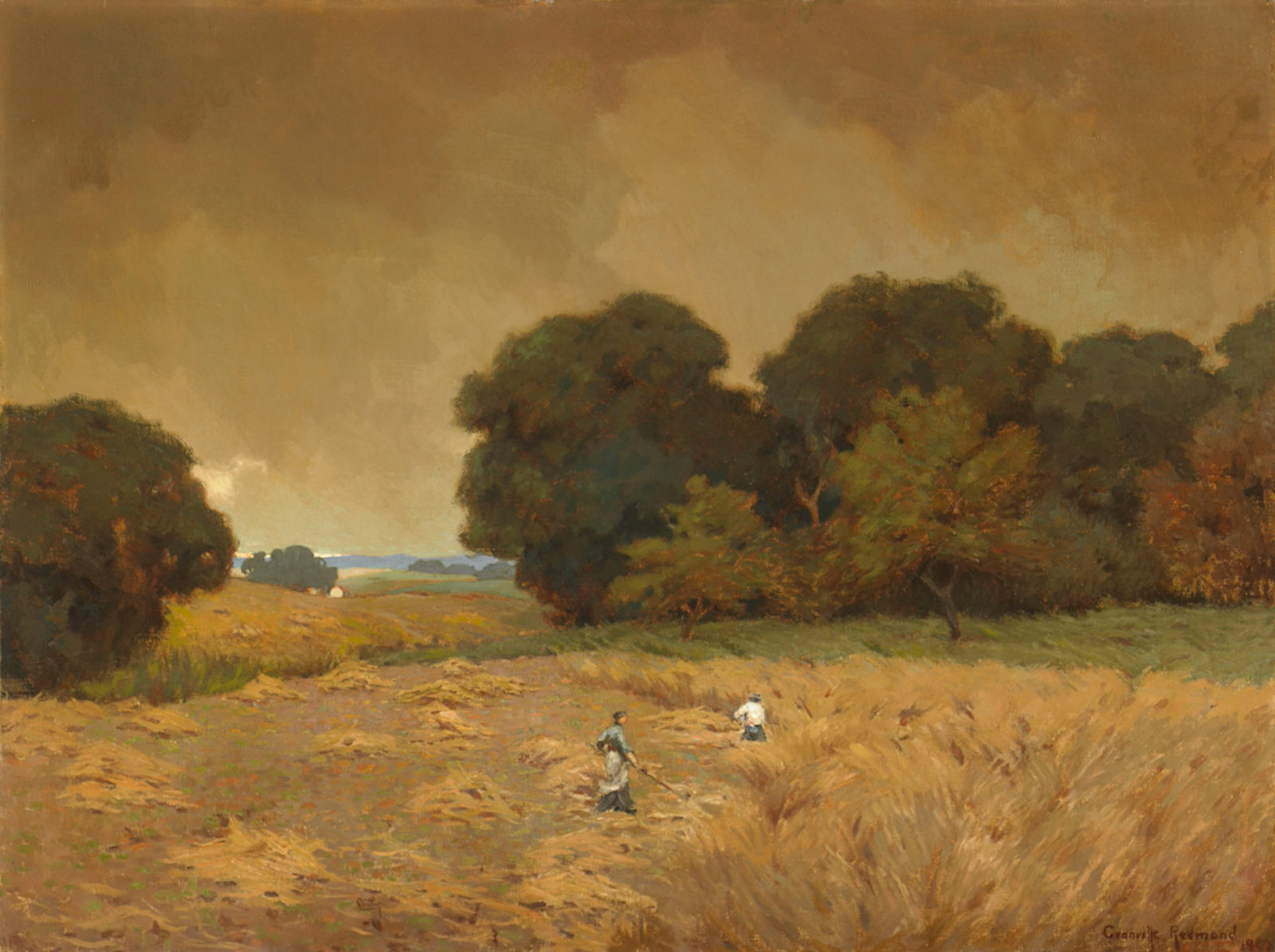 The Mowers (When Hearts Beat as One) by Granville Redmond