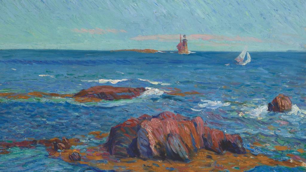 Rocks and Lighthouse by William James Glackens