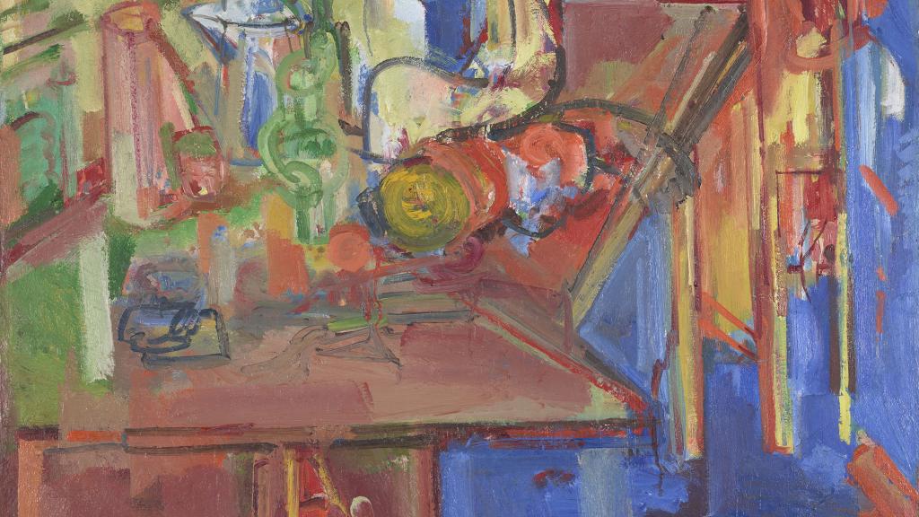 Still Life with Fruit and Coffeepot by Hans Hofmann