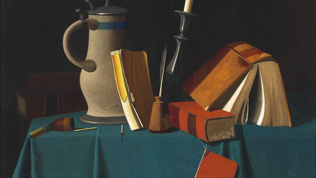 Still Life with Pitcher, Candle, and Books by John Frederick Peto