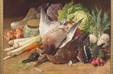 Still Life with Ducks and Vegetables by Thomas Hill