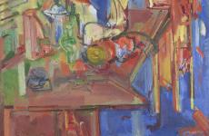 Still Life with Fruit and Coffeepot by Hans Hofmann