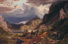 Storm in the Rocky Mountains, Mt. Rosalie by W.C. Sharon, after Albert Bierstadt